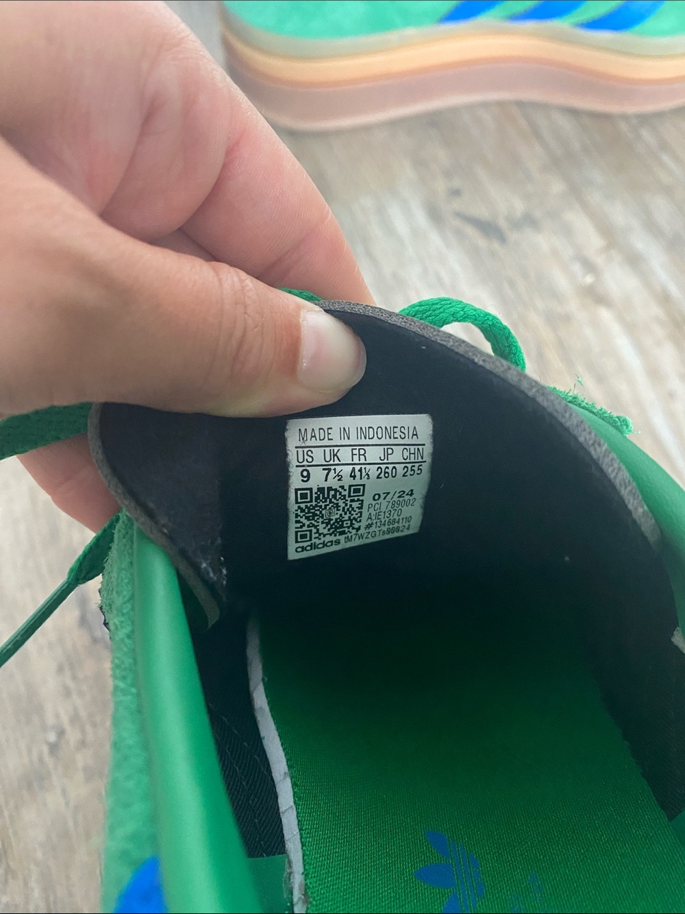 adidas Green and Blue Suede Platform Sneakers - Picture 8 of 8